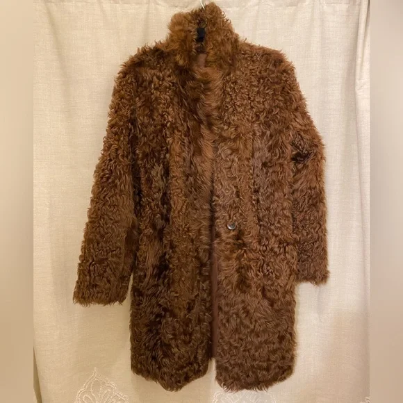 Vince reversible lamb leather shearling fur coat - Picture 8 of 11